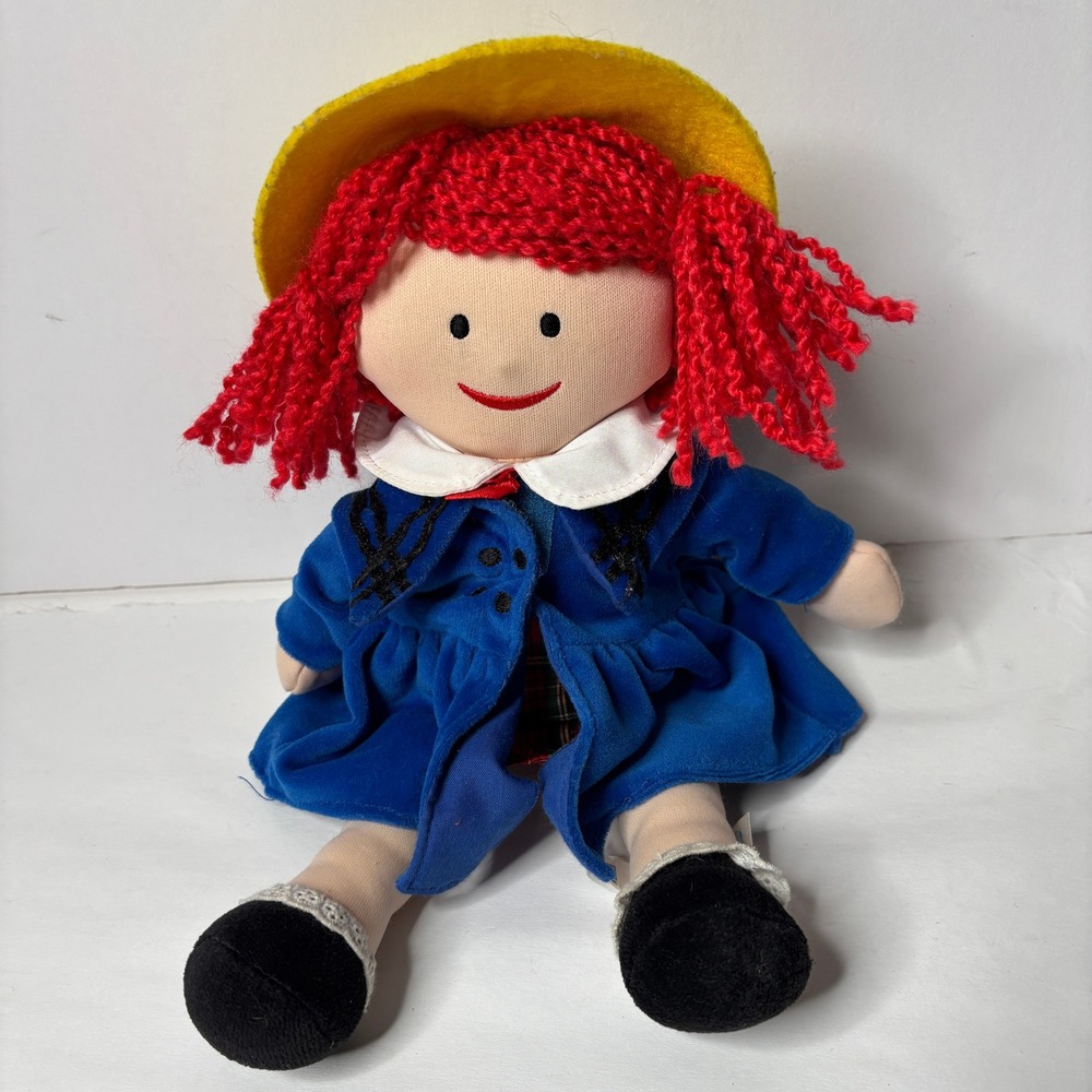 Madeline Plush‎ Doll Dressable Kids Preferred Velvet Blue Coat Plaid Dress 12"